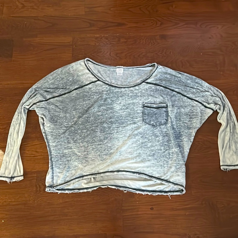 Long sleeve grey washed out top